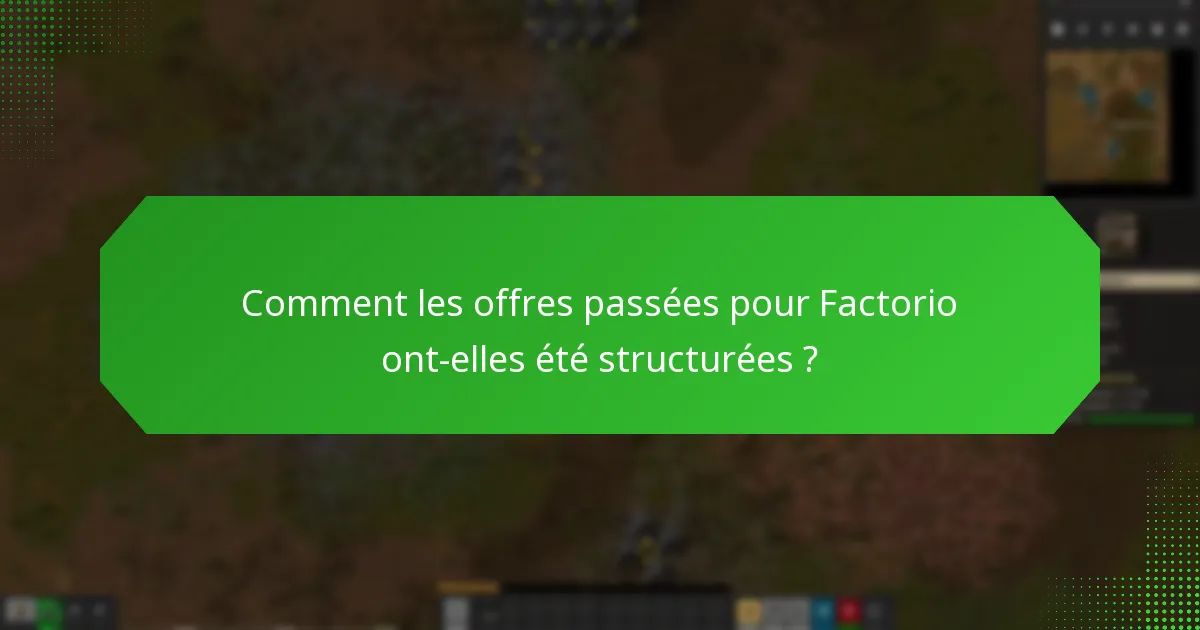 Quel est l’intérêt des utilisateurs pour les bundles promotionnels de Factorio ?